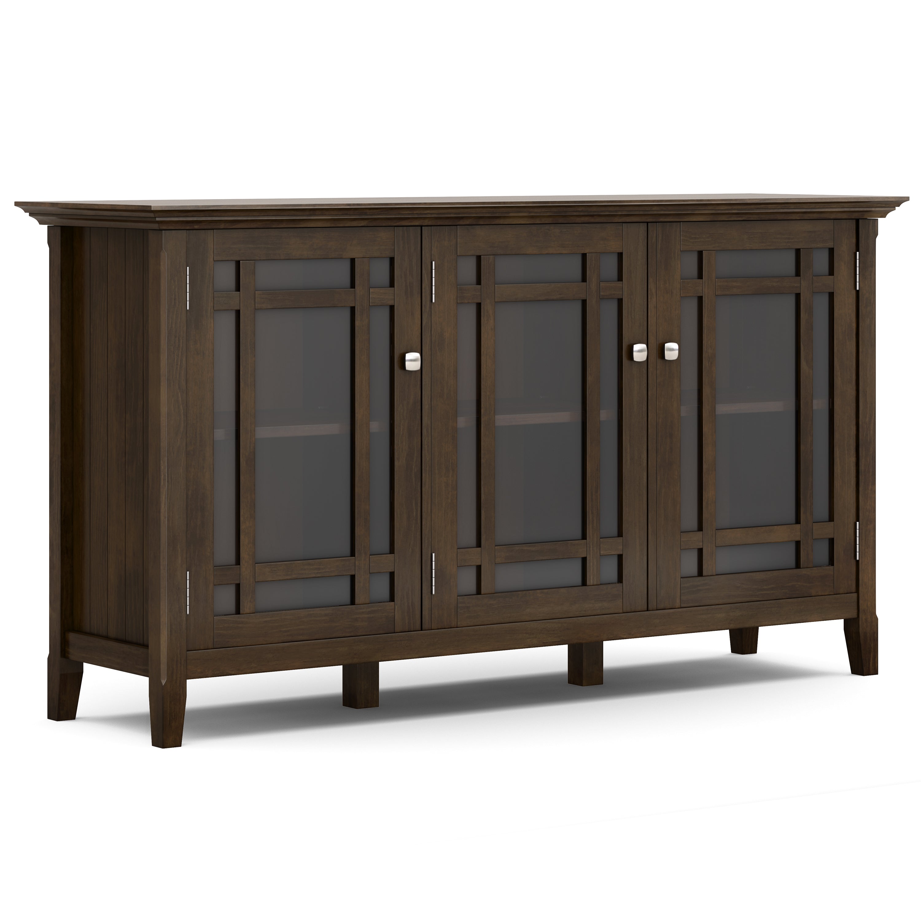 Bedford 62 inch Wide Solid Wood Wide Storage Cabinet in Dark Tobacco