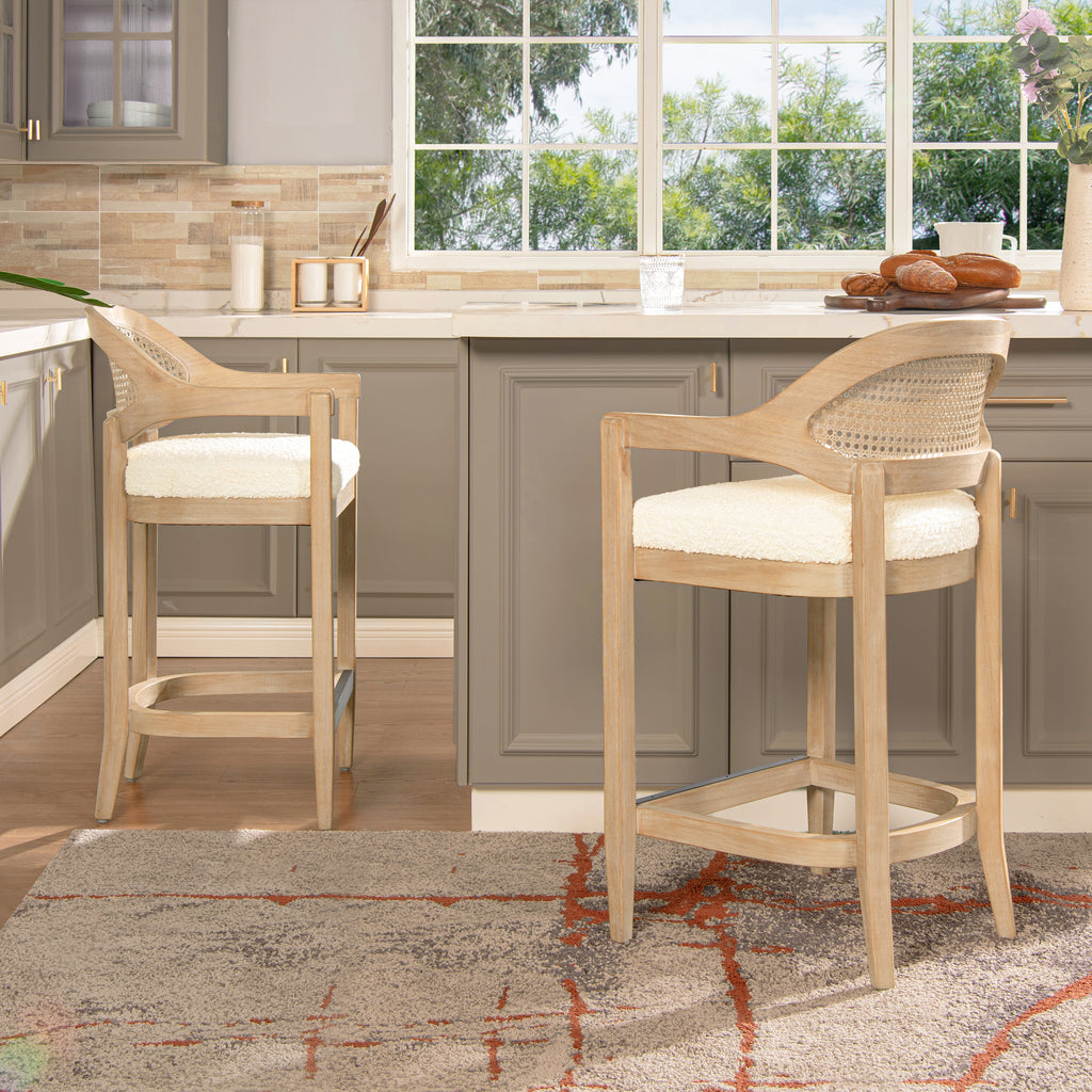 Americana Mid-Century Modern 26" Cane Back Counter Stool