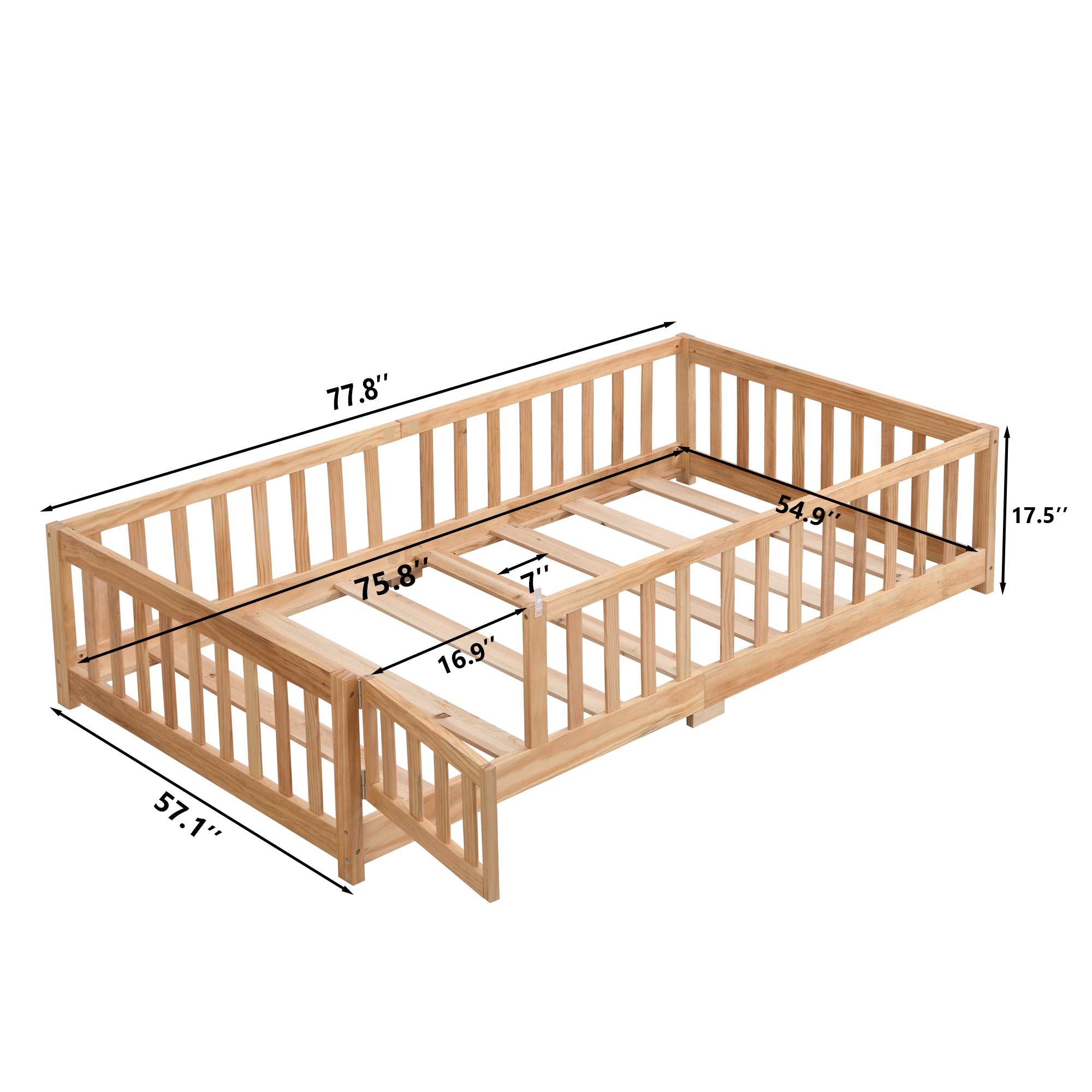 Full Size Floor Bed with Door