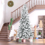 HOMCOM 9 Foot Pine Snow Flocked Artificial Christmas Tree