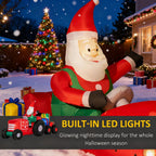 Inflatable Santa on Driving Trailer with Gift Load