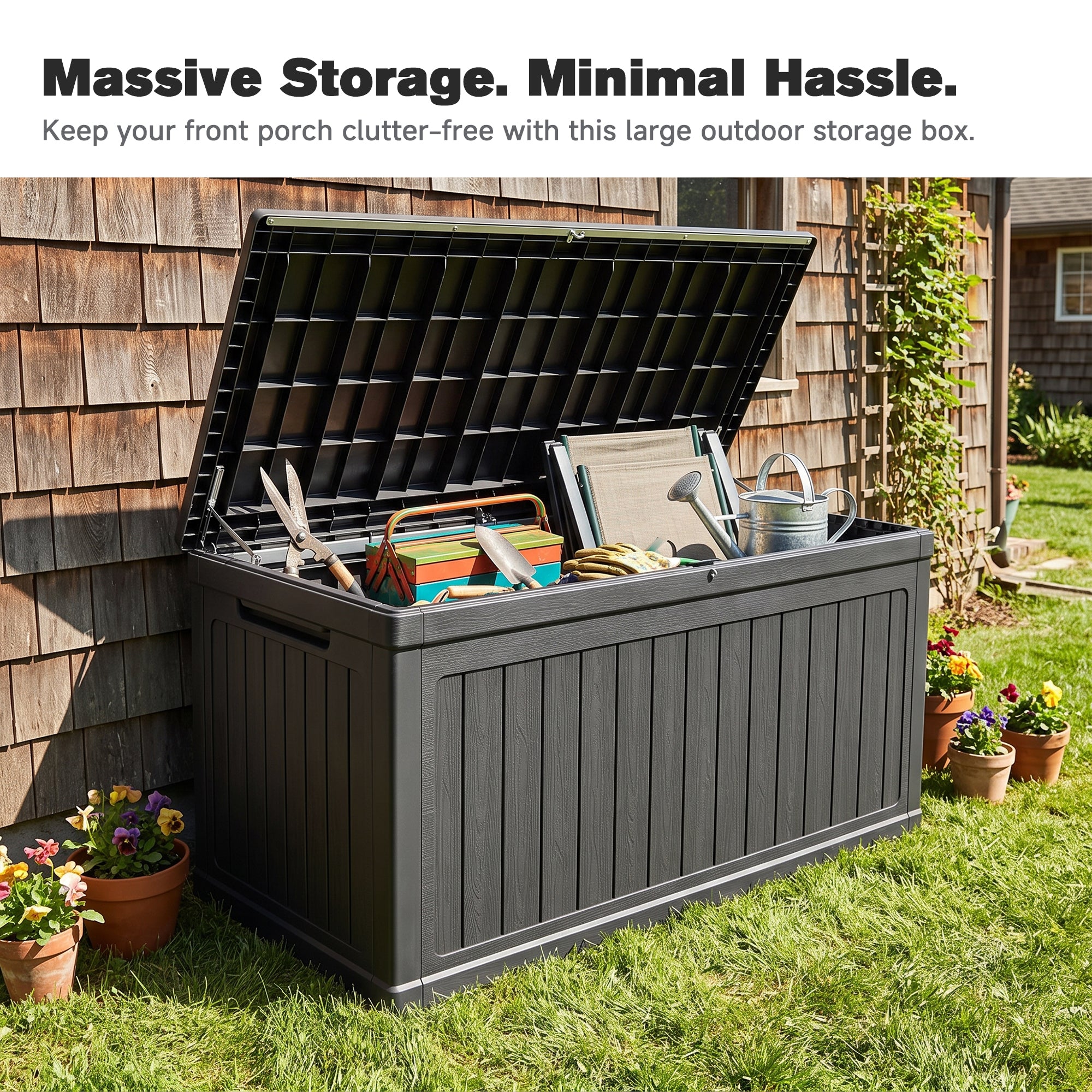 260 Gallon Large Outdoor Storage XXL Deck Box