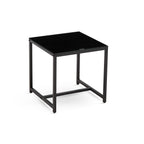 2 Piece Black Glass Side Table Set