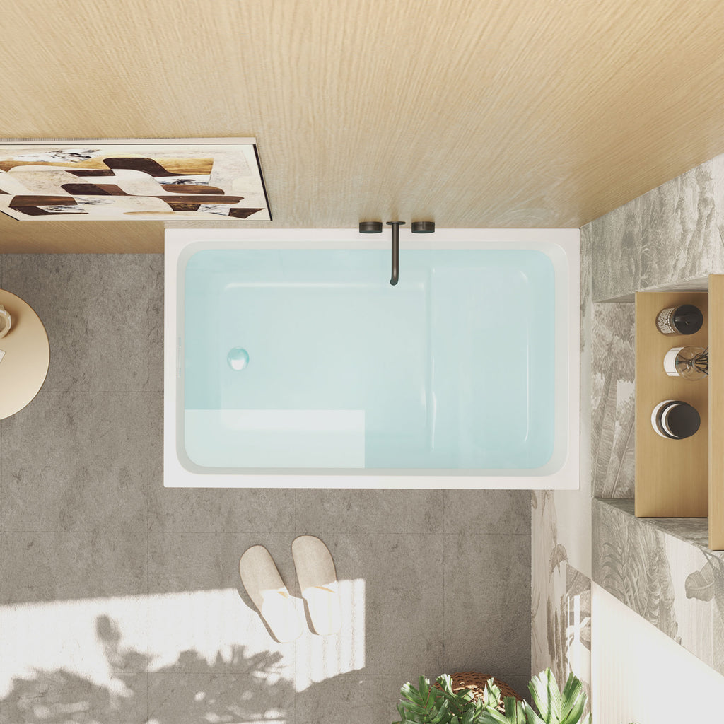 43" Acrylic Freestanding Bathtub with Seat