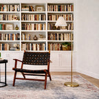 Majestic Brass Ring Base Curved Floor Lamp