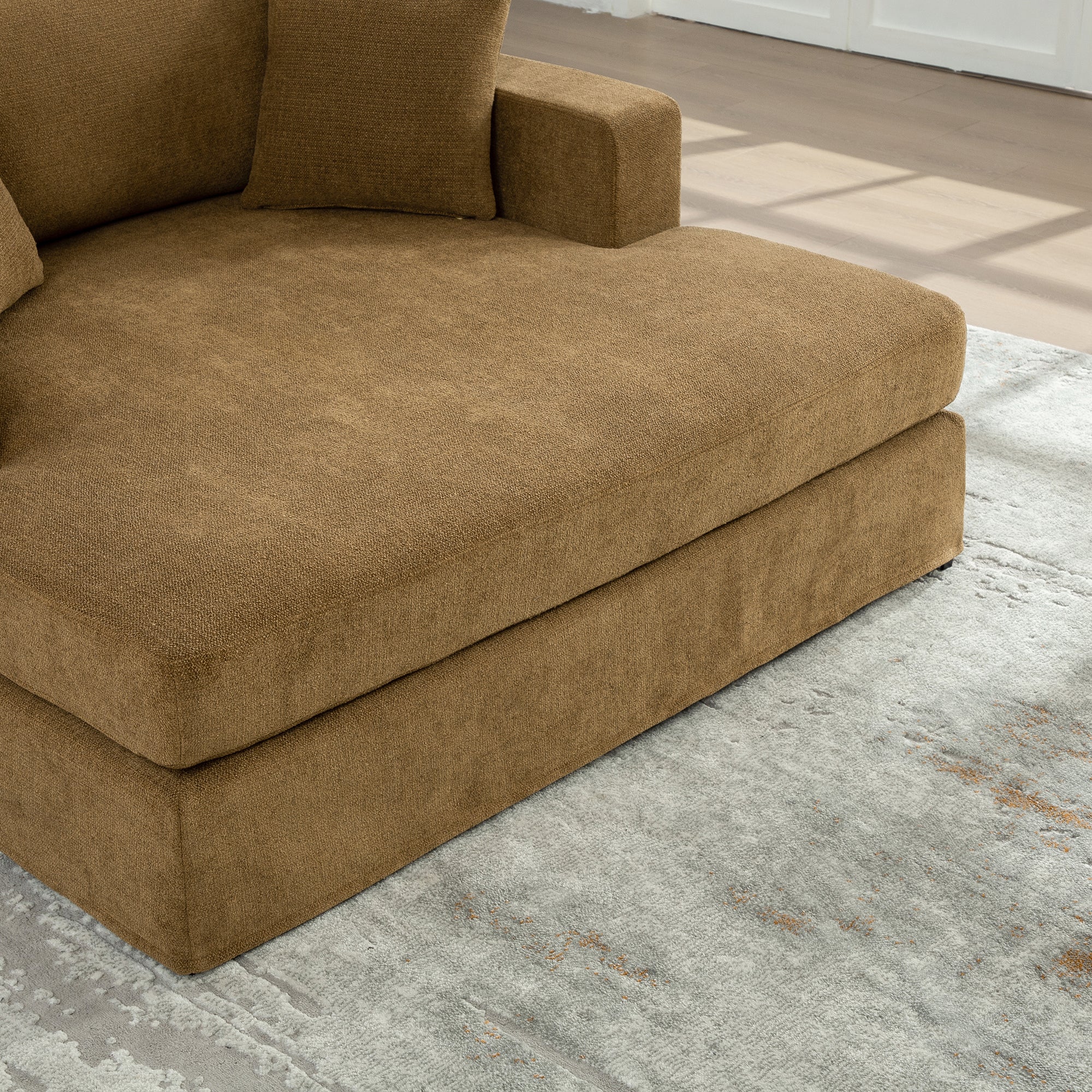 56.3" Wide Extra-Large Sofa Bed, Chenille