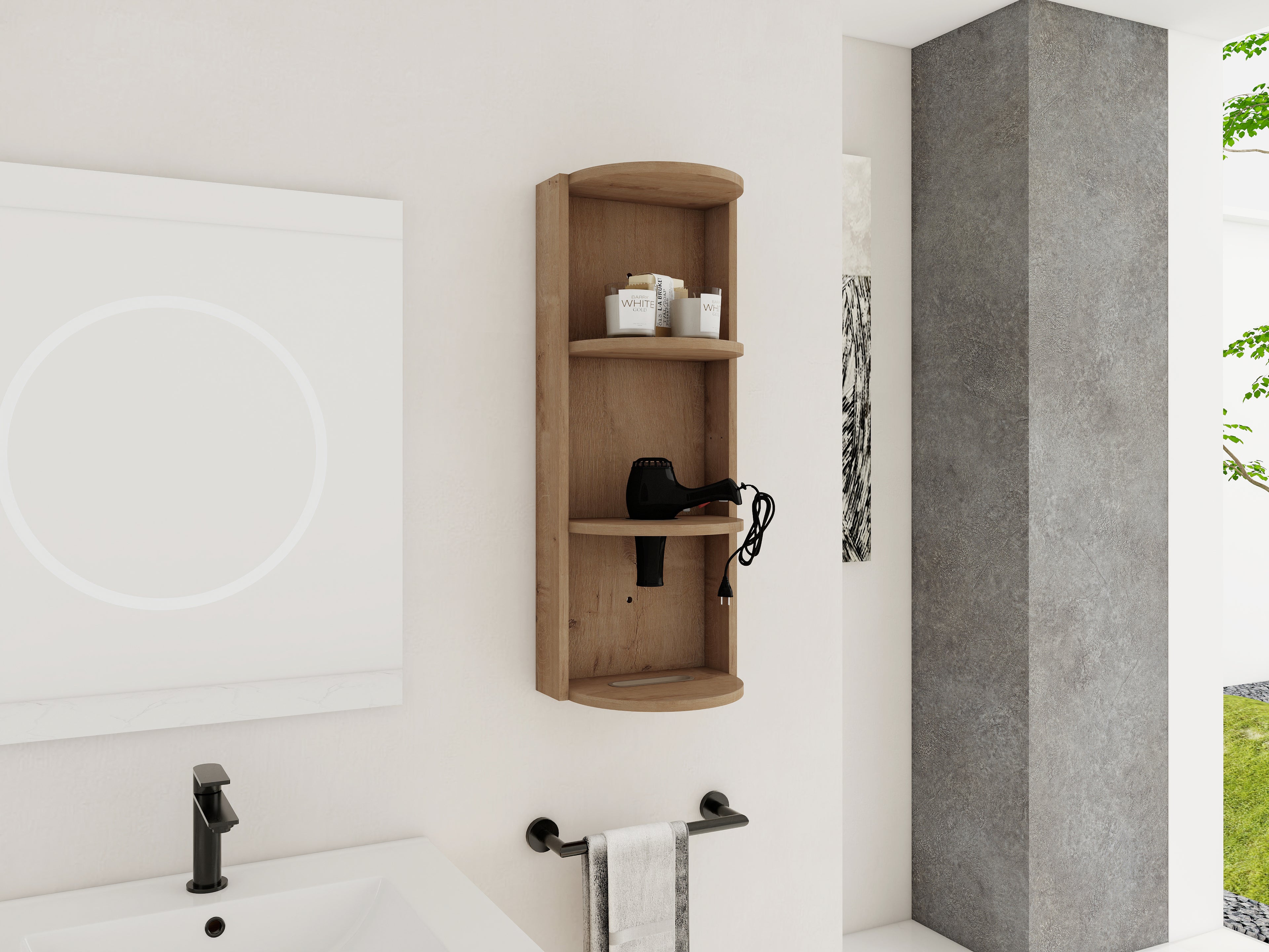 12" Bathroom Wall-Mounted Storage Rack