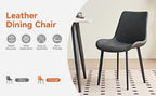 Grey PU Leather & Iron Leg Dining Chairs (2-Piece)
