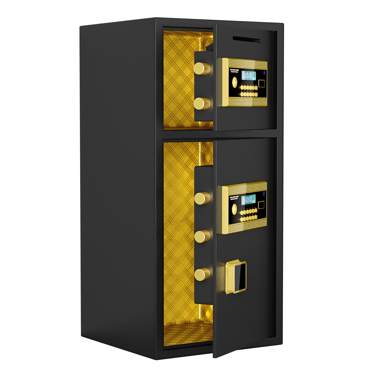 Large Double-Door Coin-Operated Safe with Digital Security Features