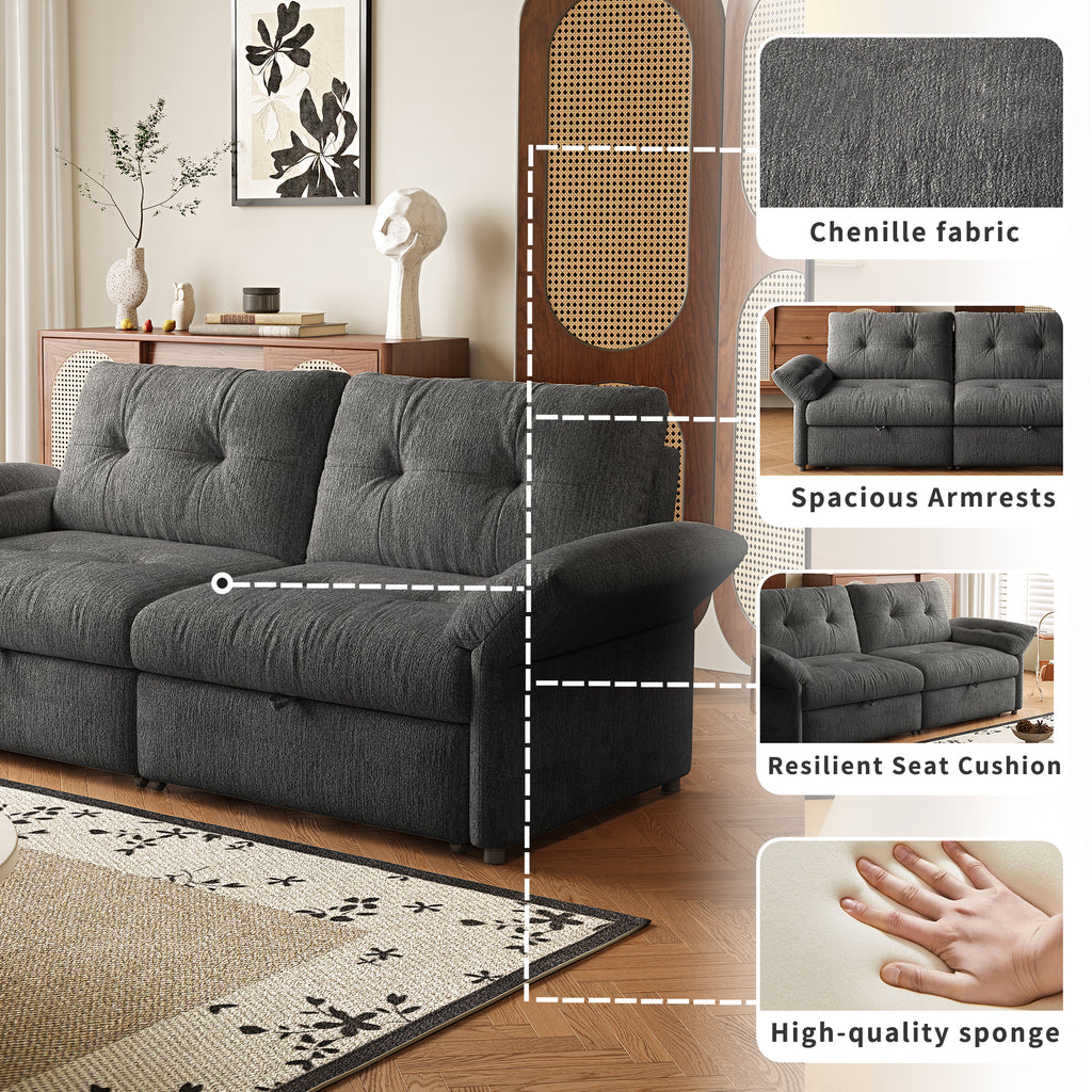 Multi-Functional Sofa with Convertible Bed
