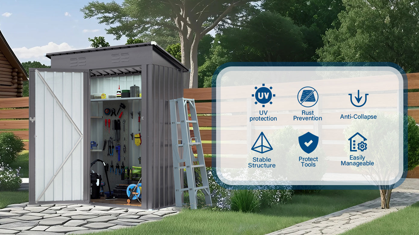 5X3 FT Metal Outdoor Storage Shed
