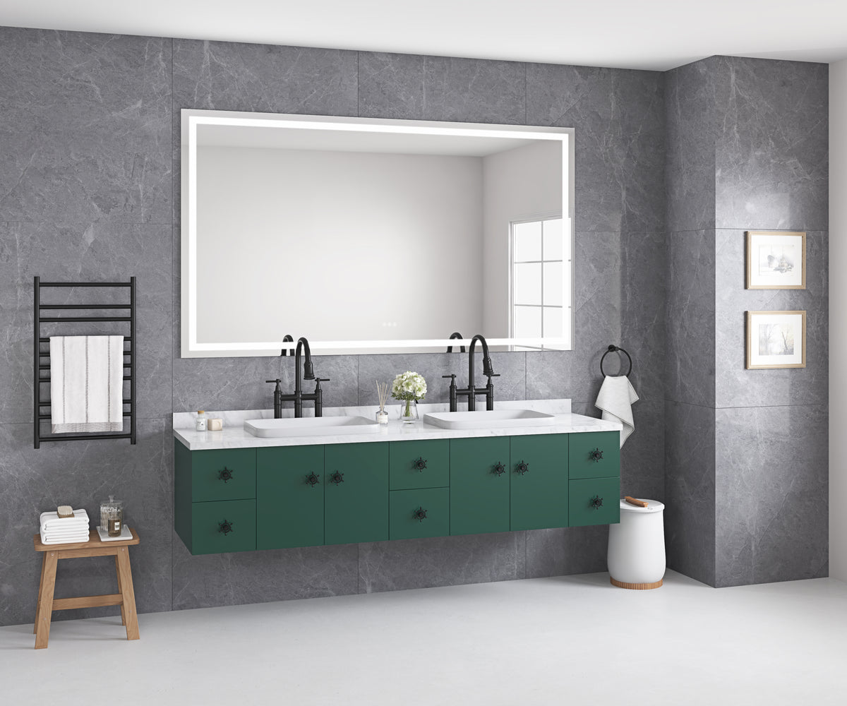 84 x 48 Inch LED Bathroom Mirror with Front and Backlight