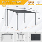 Outdoor Pergola - 12' x 8' Galvanized Steel