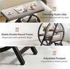 25.59" Industrial Narrow End Table with 3-Tier Storage Shelves