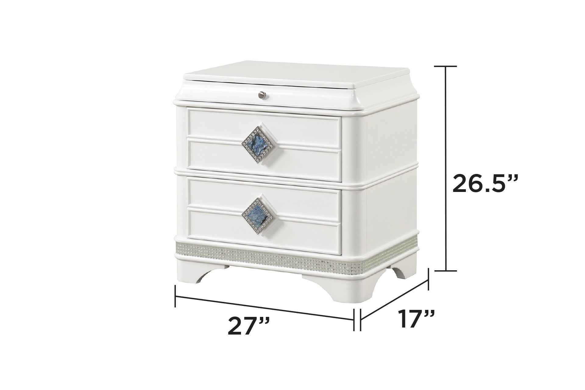 Laguna Modern Style 2-Drawer Nightstand