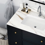 37 Inch Carrara Marble Vanity Top with Undermount Sink