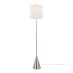 64" Contemporary Metal Floor Lamp in Brushed Nickel