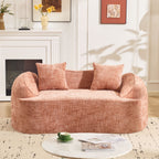 Pink Curved Two-Person Compress Sofa