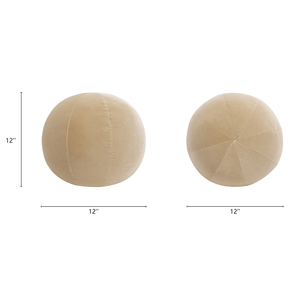 Luna 12" Round Sphere Accent Ball Throw Pillow, Fawn