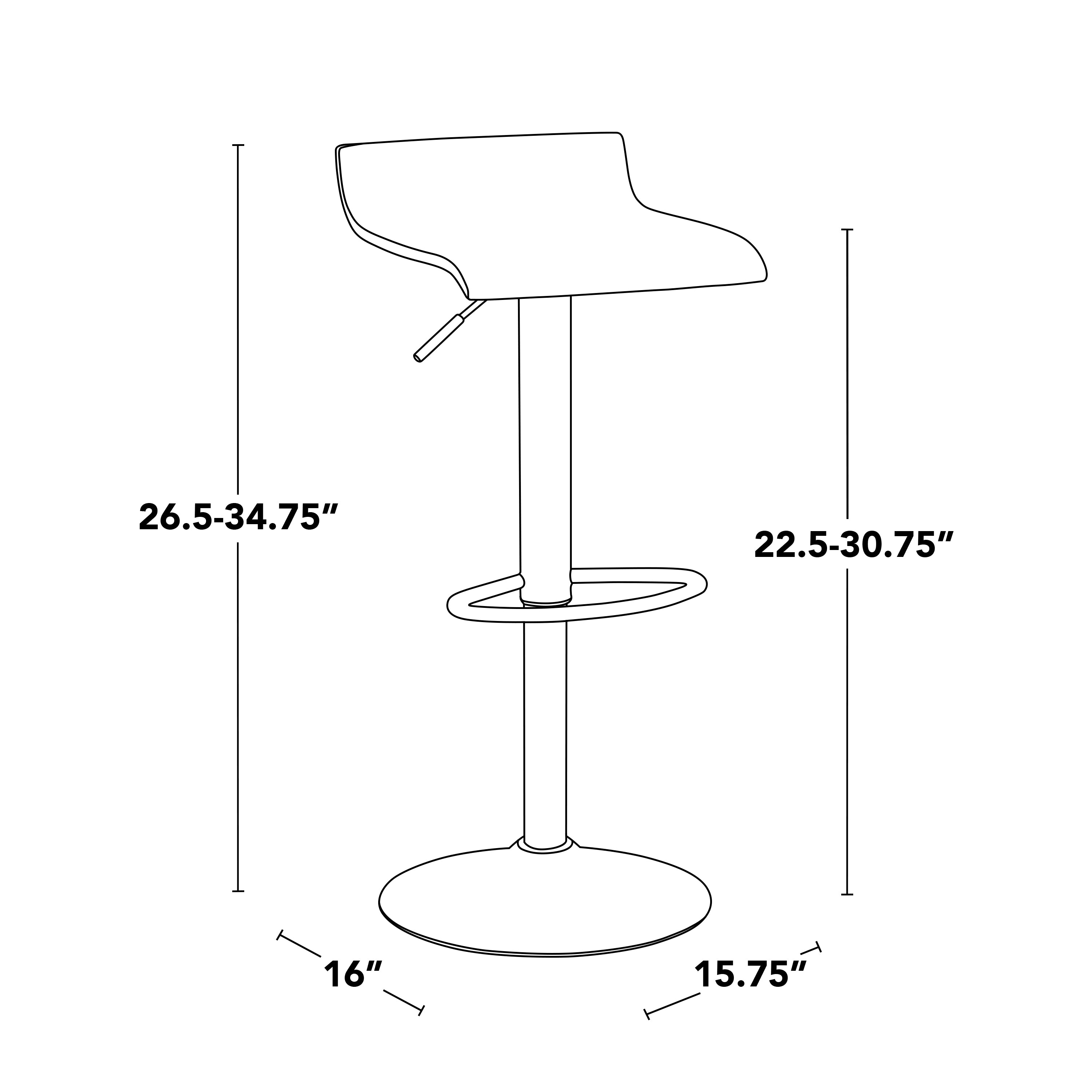 Barstool in Antique Metal and Faux Leather