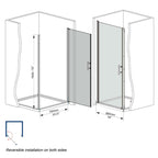 34"x 72" Pivot Shower Door, Matte