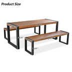 GO 3-Pieces Outdoor Dining Table with Benches
