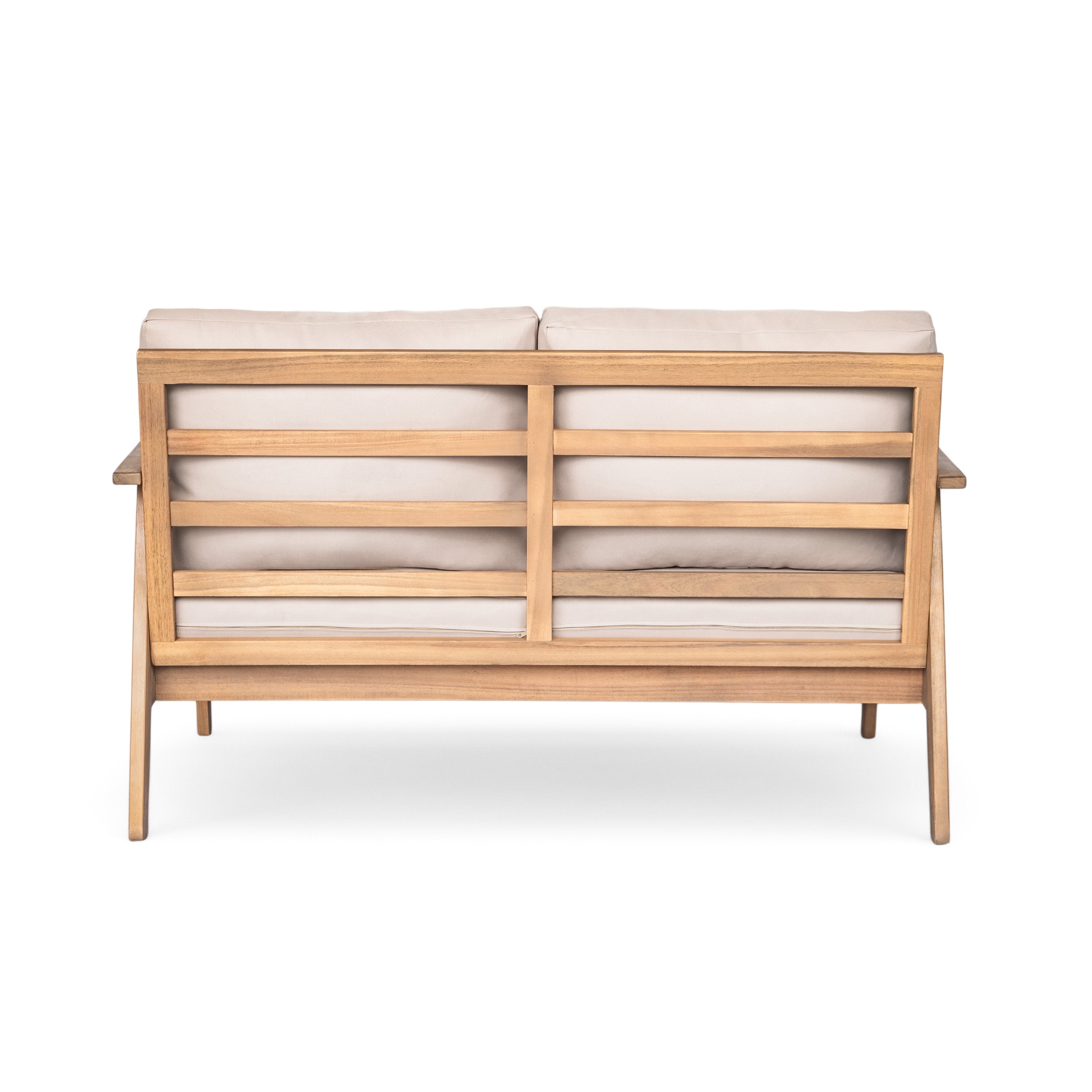 Outdoor 2pc Acacia Wood and Rope Patio Chat Set