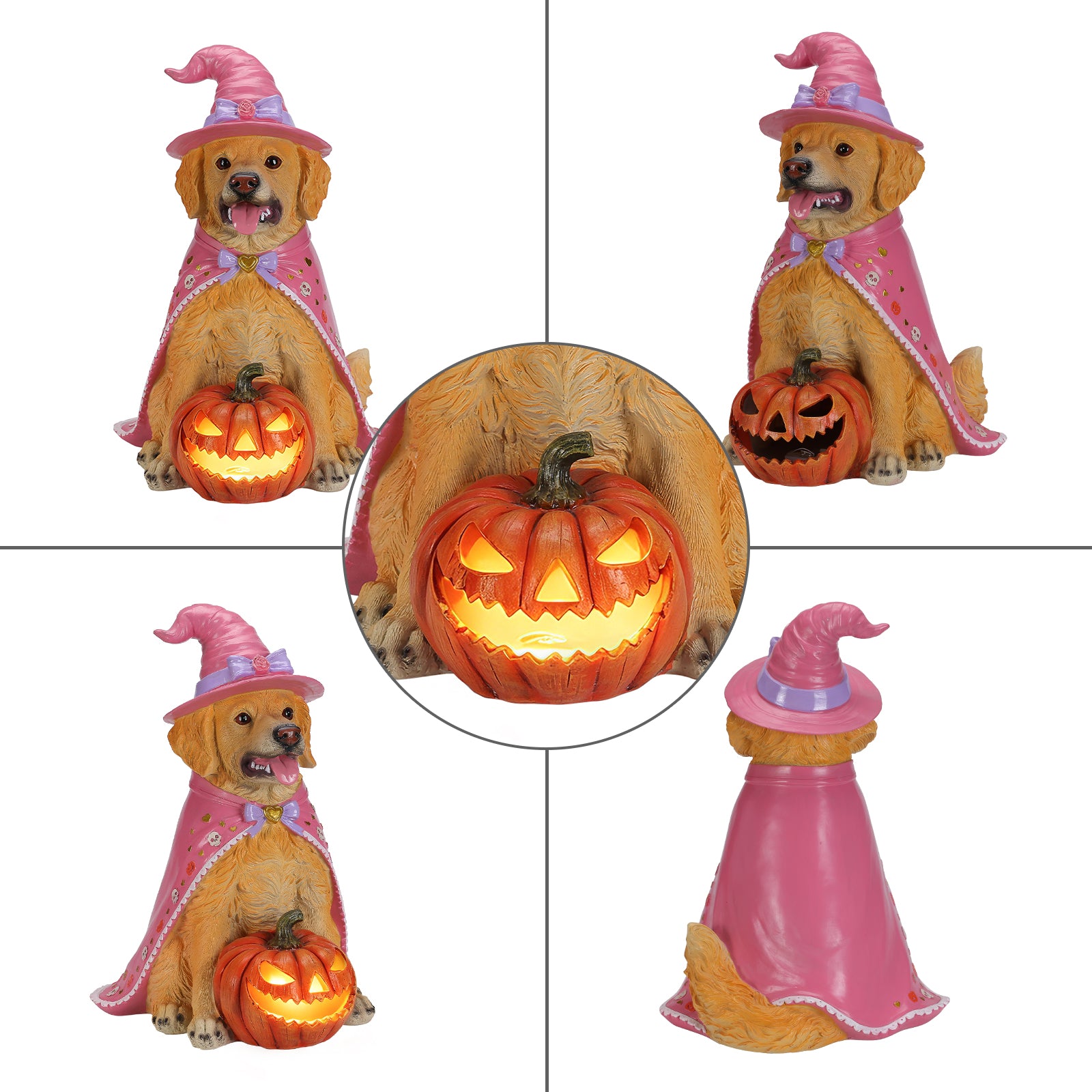 Halloween Golden Retriever Dog Statue