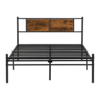California King Bed Frame with Wood Panel Decoration