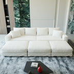 Plush Corduroy 4-Seat Sofa