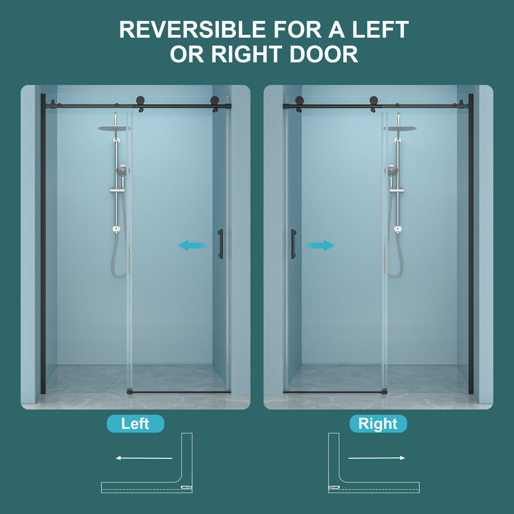 Shower Door 48" W x 76" H Single Sliding Bypass Shower Enclosure