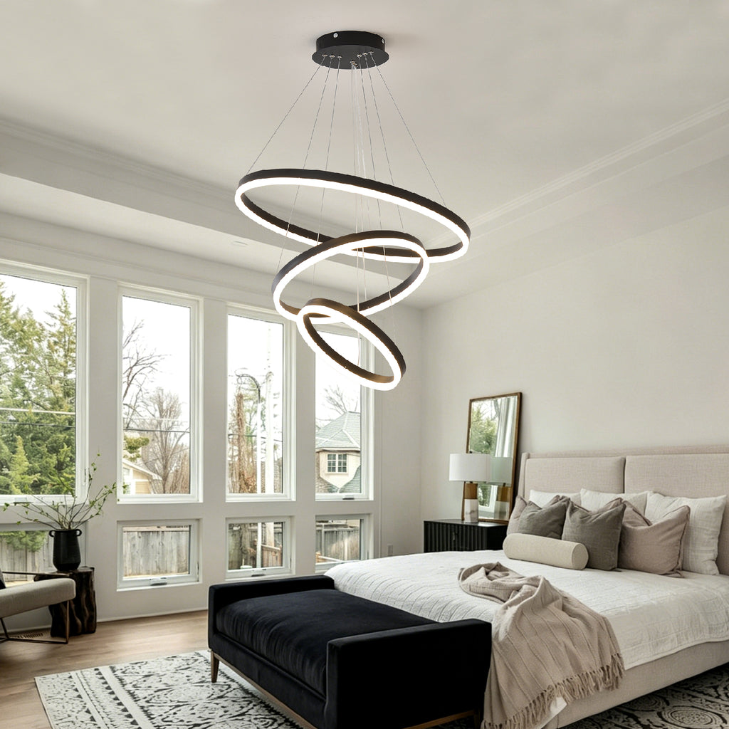 Modern 3 Rings Chandelier
