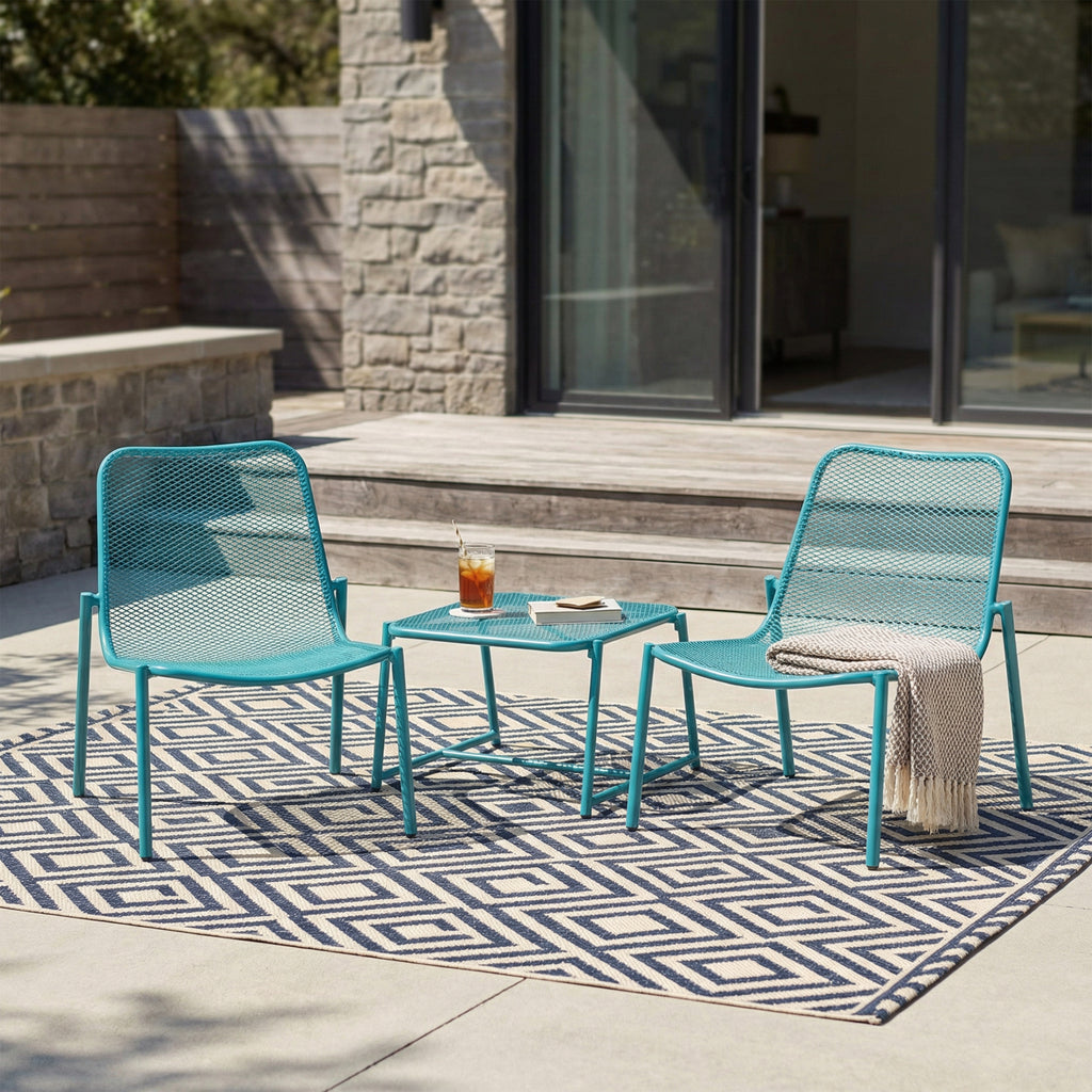 Kincaid Outdoor 3-Piece Conversation Set with Iron Frame