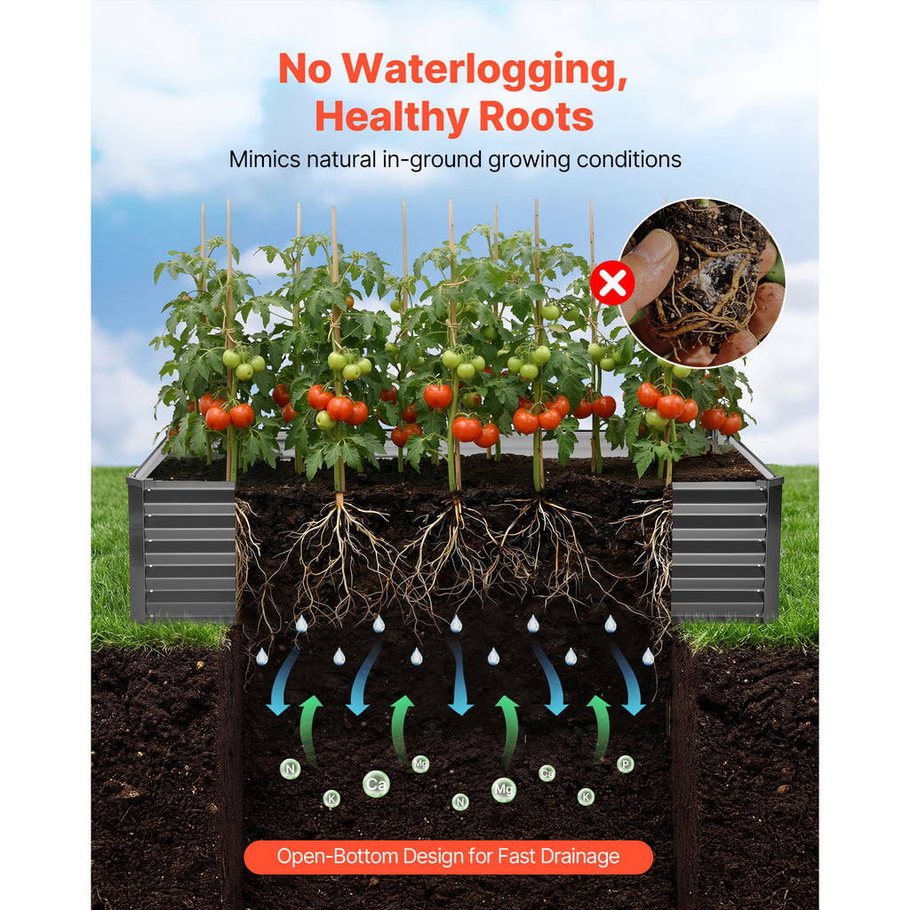 2 Pack Galvanized Raised Garden Beds