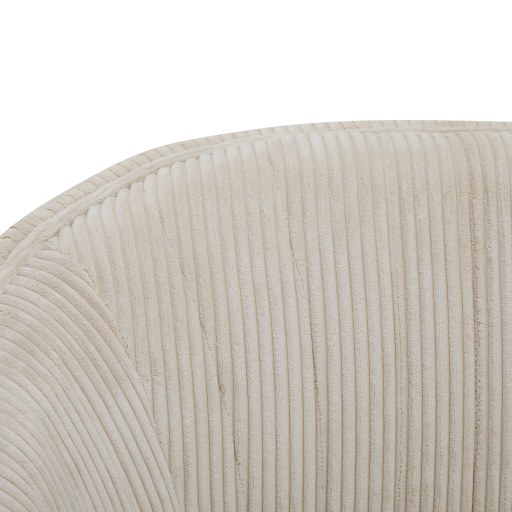 Corduroy Recessed Arm Loveseat (Beige + Walnut)