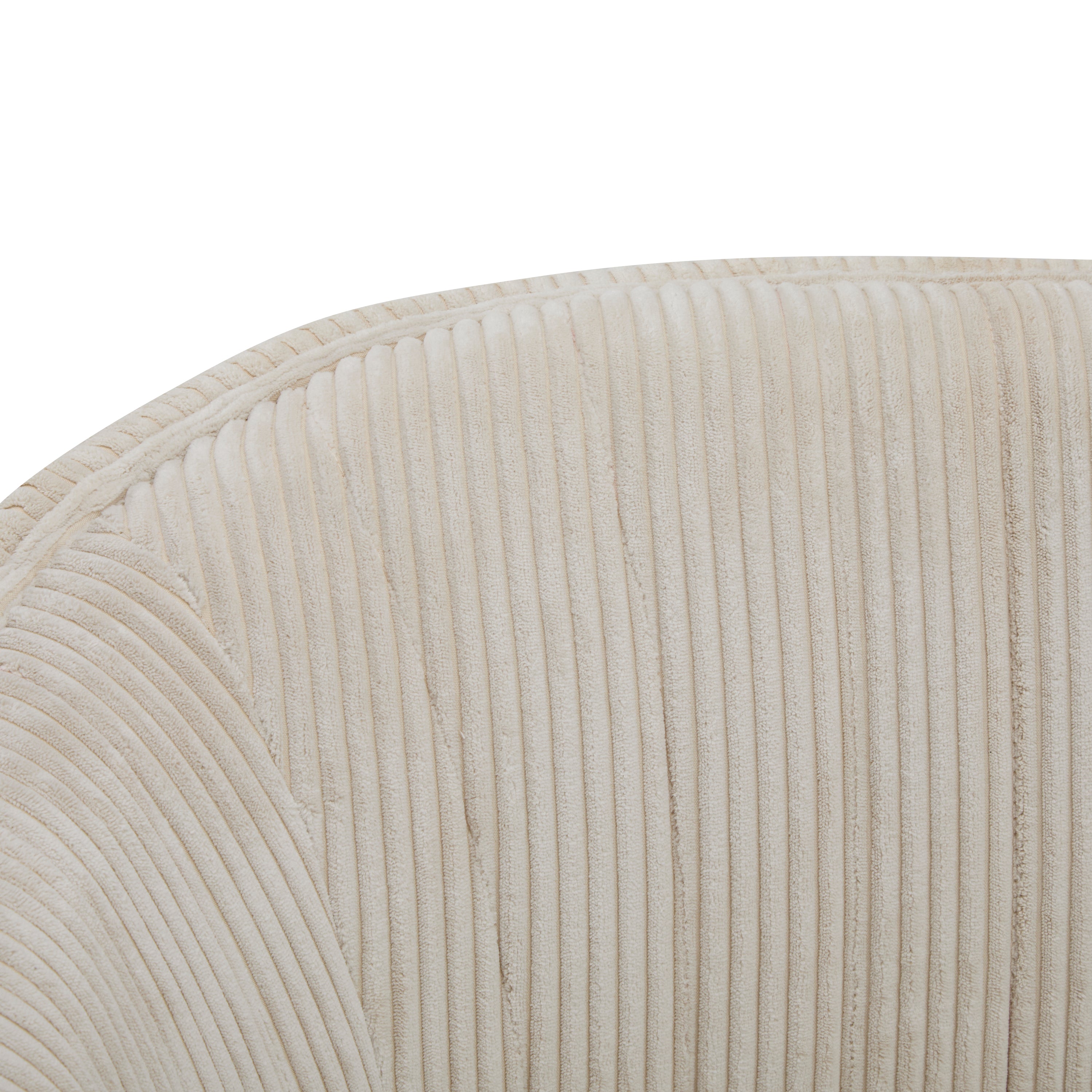 Corduroy Recessed Arm Loveseat (Beige + Walnut)