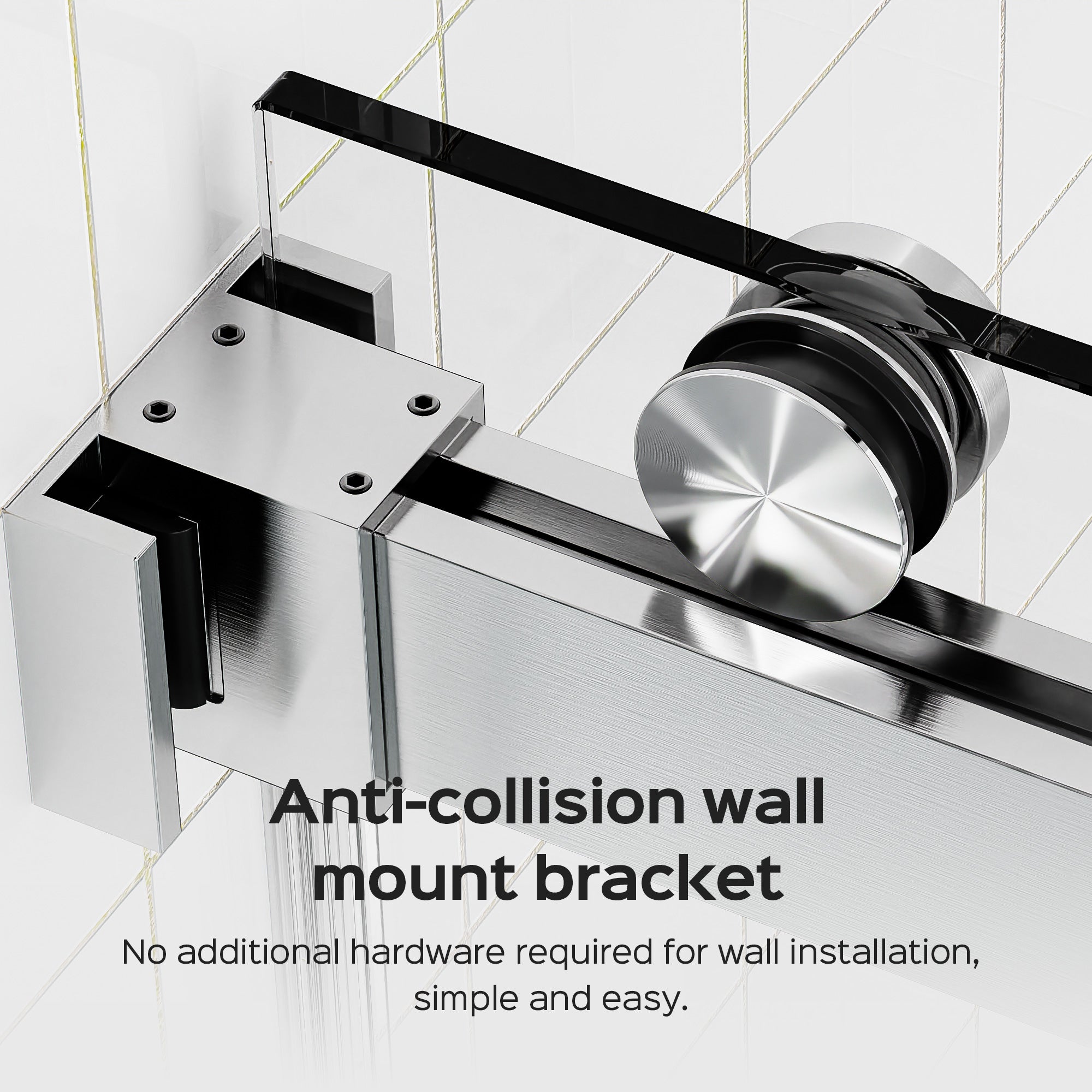 Frameless Double Sliding Shower Door in Brushed Nickel