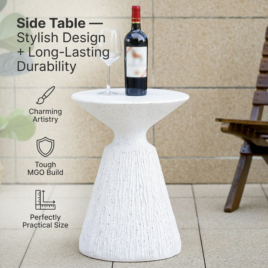 Retro Speckled Textured MGO Side Table