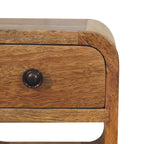 Solid Wood Extra Mini Oak-ish Curve Lower Bedside