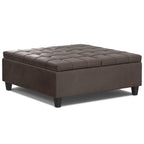Harrison 40 Inch Wide Large Square Coffee Table Storage Ottoman