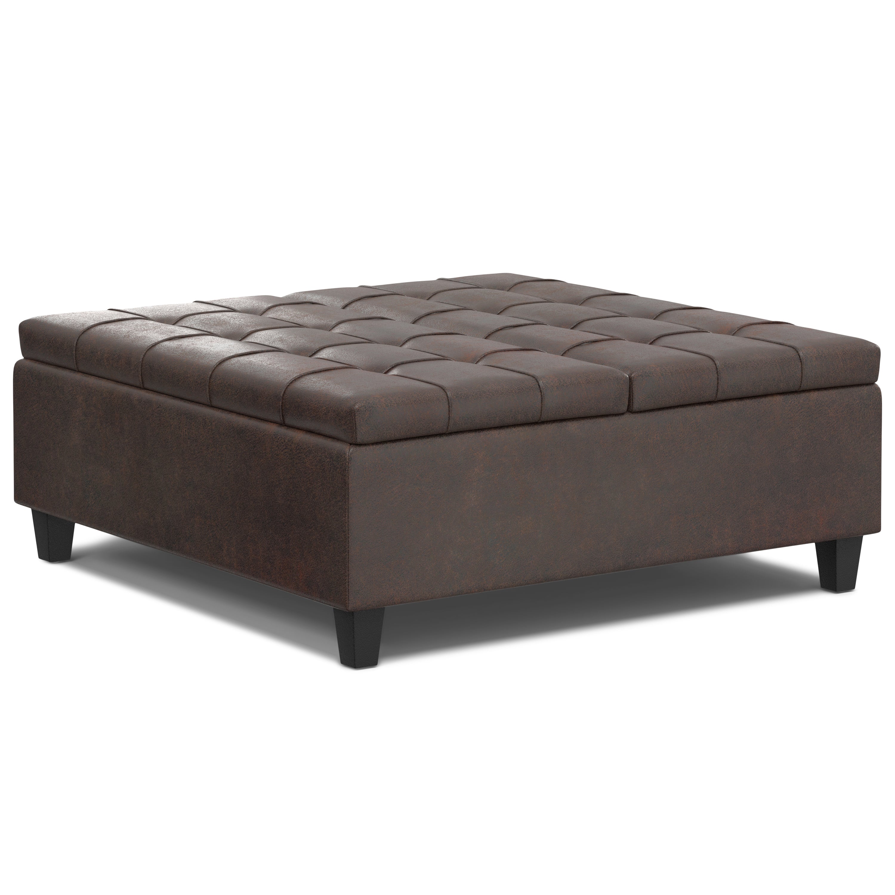 Harrison 40 Inch Wide Large Square Coffee Table Storage Ottoman