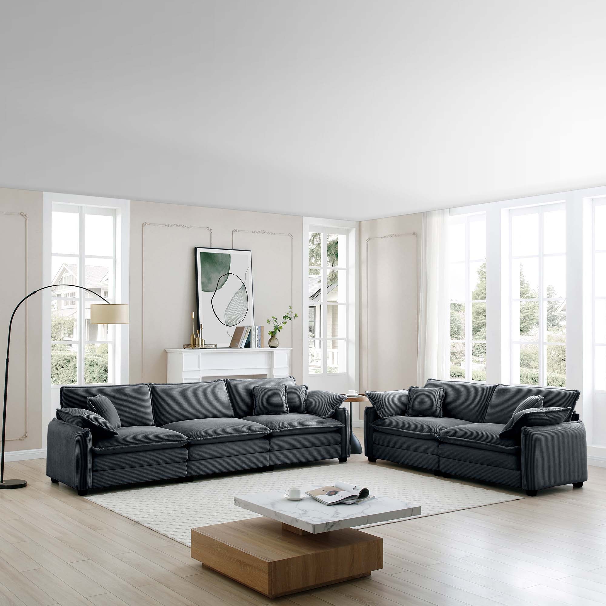 Family Sofa Set Deep Seat Sofa, Warm Sofa for Home Cinema and Living Room