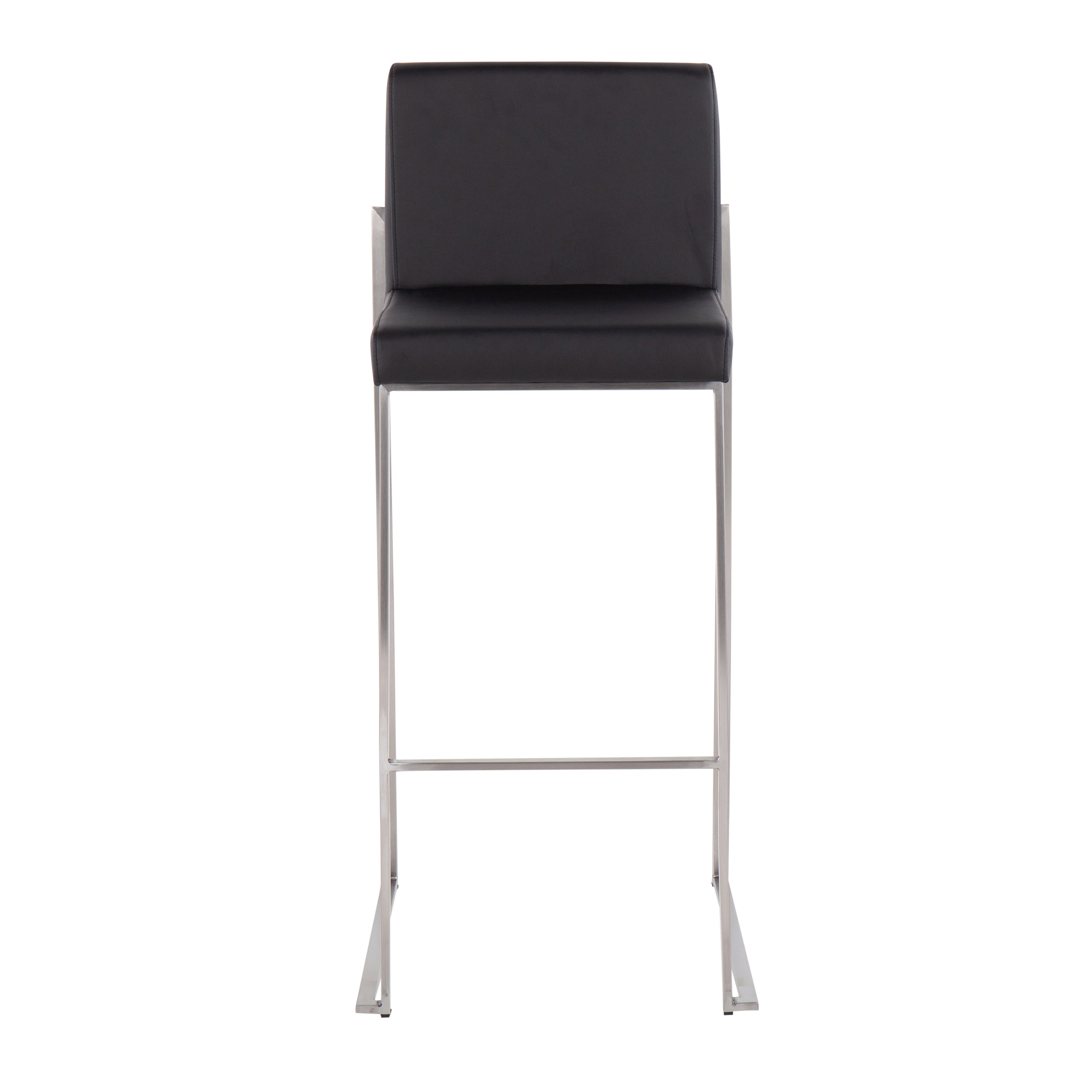 Contemporary High Back Barstool in Stainless Steel
