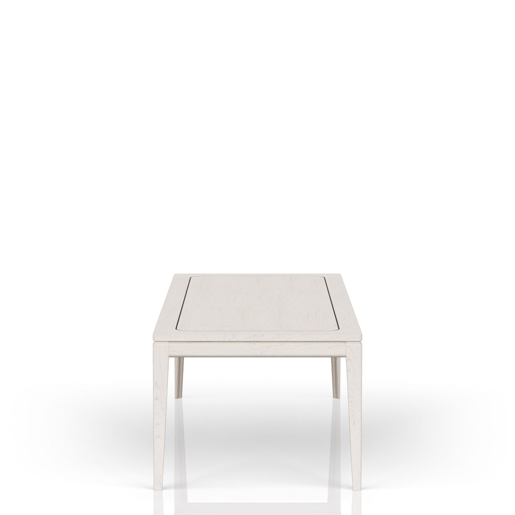 Expandable Leg Table with Metal Inlay - Vanilla