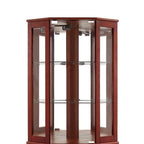 6 Shelf Corner Curio Display Cabinet with Lights and Mirrors