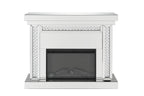 Nysa Mirrored & Faux Crystals Fireplace