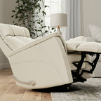 Global Home Swivel Glider Recliner with Manual Adjustable Headrest & Footrest