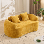 Yellow Curved Two-Person Compress Sofa