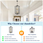 8-Light Lantern Tired Farmhouse Ceiling Hanging Light