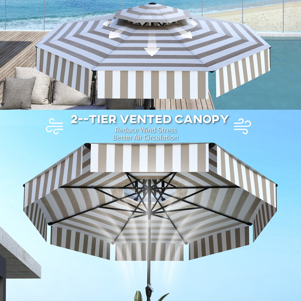 Outdoor Market Umbrella - 8.6 ft Patio Umbrella with Crank